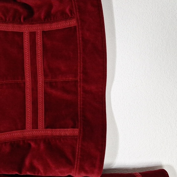 White House Black Market Red Burgundy Romantic Velvet Jacket Approx. Size S - Picture 12 of 14